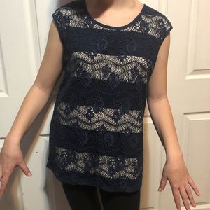 NWT Lace Overlay Tank